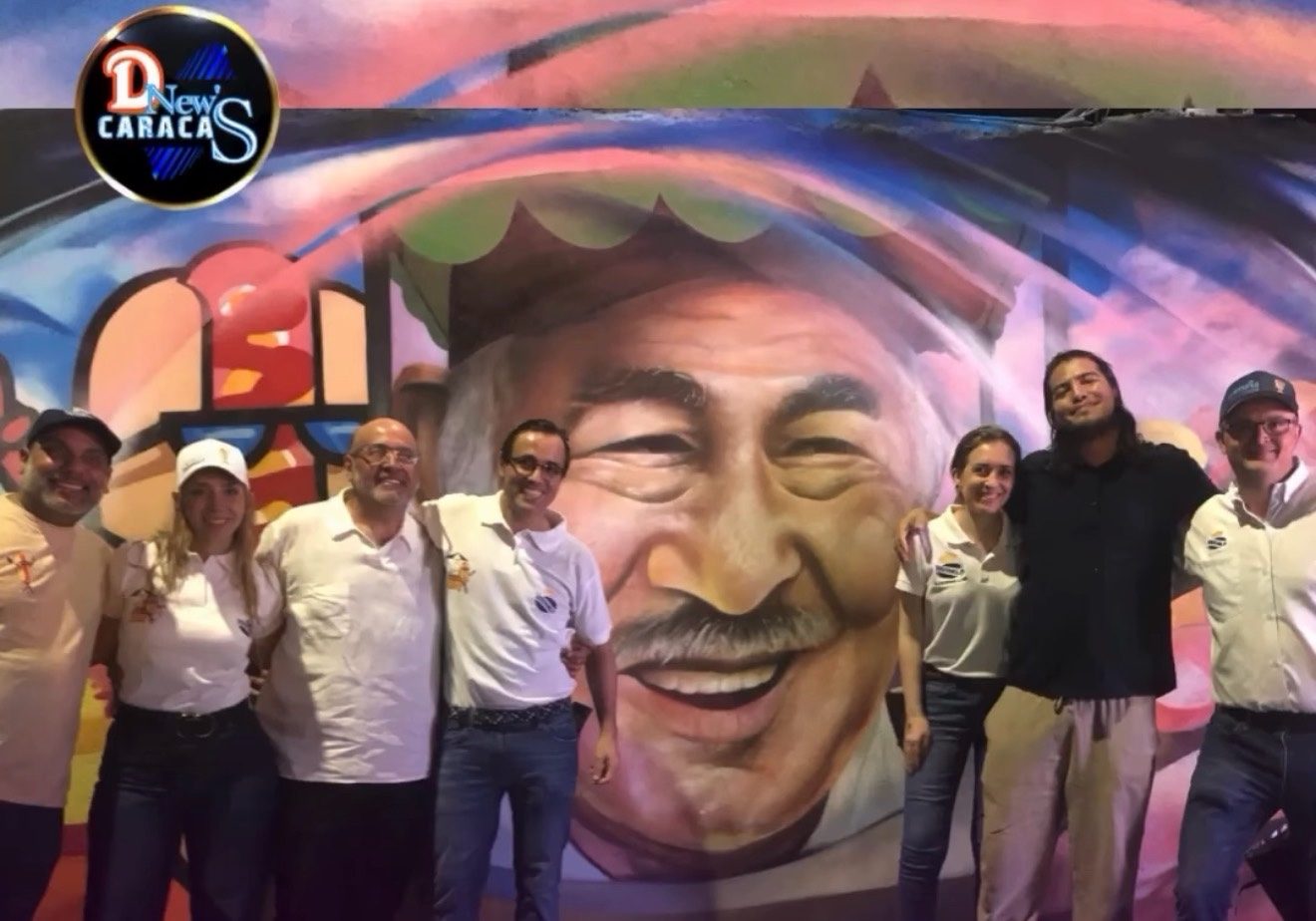 Mural de Filippo Costa pintado en Caracas — homenaje a su figura como ícono cultural de Chacao.